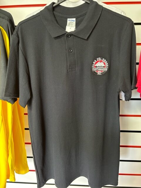 Porthmadog FC Black Polo Shirt