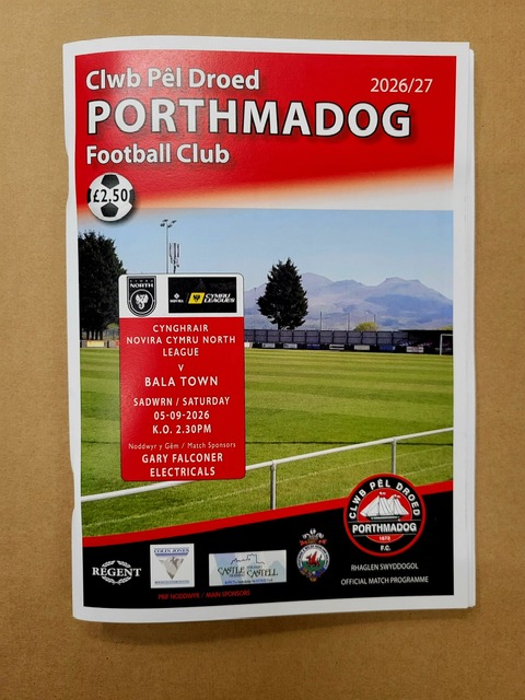 Porthmadog FC vs Bala Town Match Programme