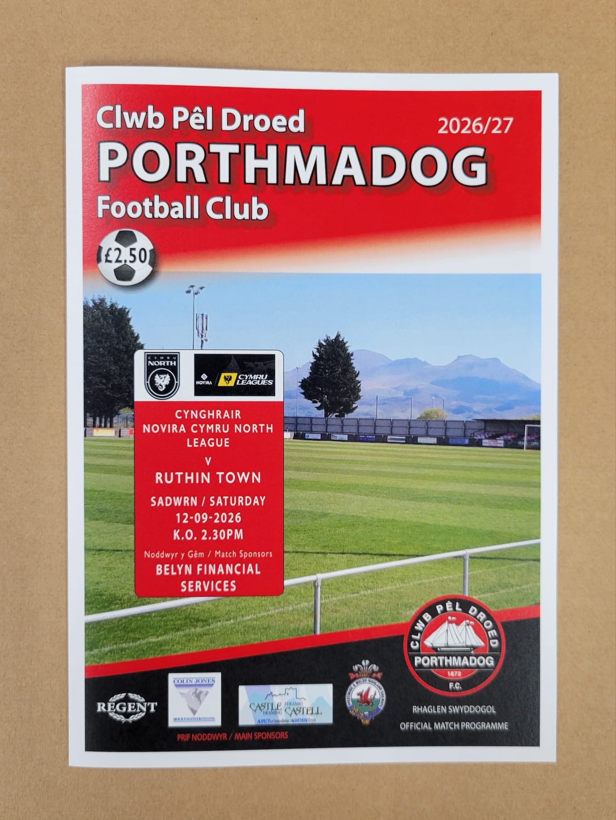 Porthmadog FC vs Ruthin Town Match Programme